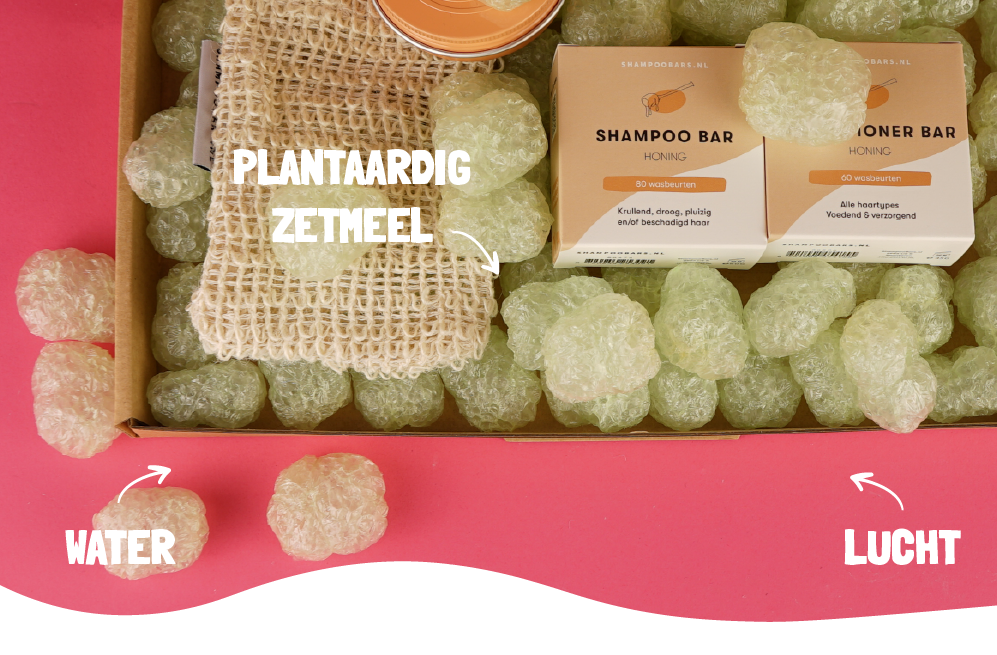 Waar zijn de groene opvulchipjes van gemaakt?